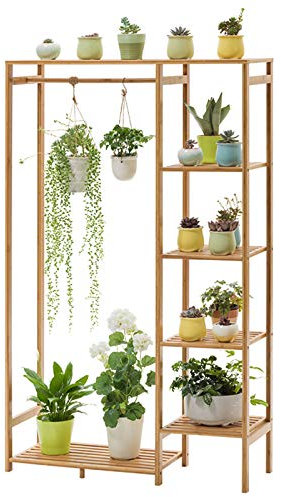 Tiered Plant Stand Indoor, Bamboo Plant Display Stand Outdoor Flower Shelfs Rack Flower Stand Organizer for Indoor Outdoor Home Garden Balcony Patio (Größe: 145 cm * 90 cm * 30 cm, Farbe: Ti
