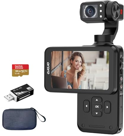 ORDRO M5 Camera Vlog, 4K/60 IPS Camescope, Stabilisation à 3 Axes, Écran Tactile Rotatif 3,5, Suivi Facial, WiFi, Camera Vision Nocturne, Caméscopes Youtube