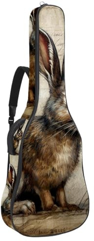 Gitarrentasche Wasserdicht Gigbag für 40/41/42 Zoll Akustikgitarre mit Zubehörfach Schutzschicht Vintage Alpaka Muster, Mehrfarbig Nr. 08, 42.9x16.9x4.7 in, Gitarrentasche