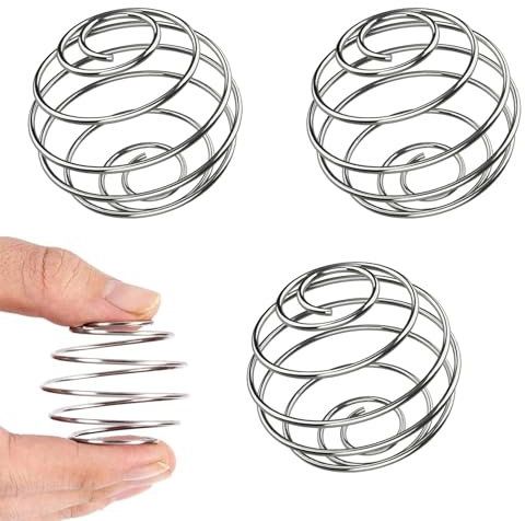 Pack of 3 Stainless Steel Protein Shaker, Metal Shaker Ball, Spring Ball Type Blender, Shaker Protein Shake Shaker Ball, Metal Bottle Mixer, Sports and Fitness for Protein Mixed Drinks (48 mm)