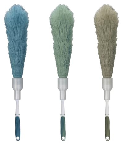 3er Set Staubwedel Länge 61 cm Ausfahrbare Schutzhülle Staubwischer Staubfänger