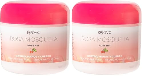 Ejove Crema de Rosa Mosqueta para Rostro, Manos y Cuerpo 300 ml : Rejuvenecedor Natural para Estrías, Cicatrices y Arrugas (Paquete de 2)