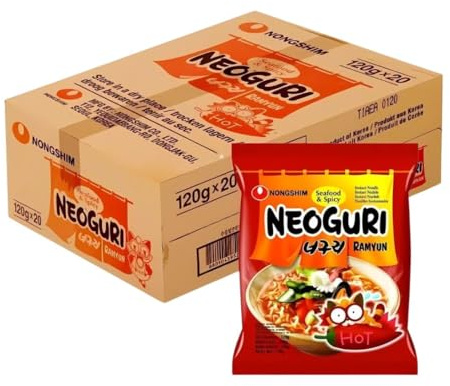 Korean Market | Neoguri Picante Ramyun | Ramen Coreano Instantáneo | Pack 20 |120g