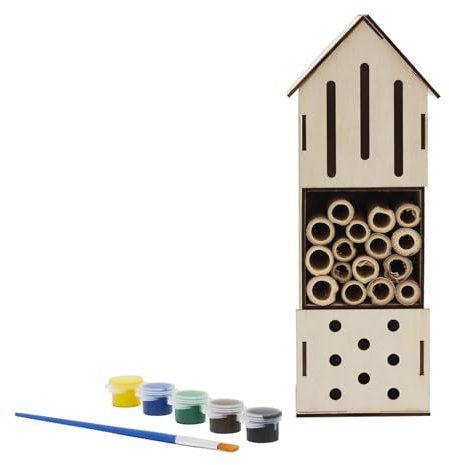 Insektenhotel zum Selbermachen mit Malset – Kreatives Bastelset für Kinder & Erwachsene – Baue & bemale Dein eigenes Bienenhotel oder Insektenhaus – Pädagogisches Naturprojekt im Freien