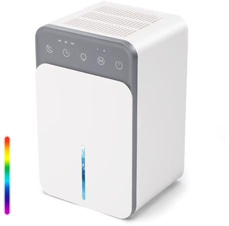 Luftentfeuchter Elektrisch, 1.5L Entfeuchter mit Funktion Abtauen & Automatische Abschaltung, 6-8-10H Timer, Tragbarer Raumentfeuchter Leiser Schlafmodus, Dehumidifiers