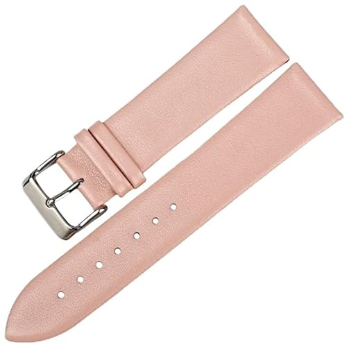 AFAKEREPPV Klocktillbehör Tunt armband 16 18 19 20 22 mm läderarmband Klockarmband(Pink,22mm)