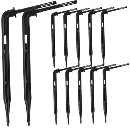 LIOOBO 100pcs Drip Irrigation Tools for Greenhouse Plant Watering System Angled Stakes Water Saving Spraying Nozzles for Garden Accessories