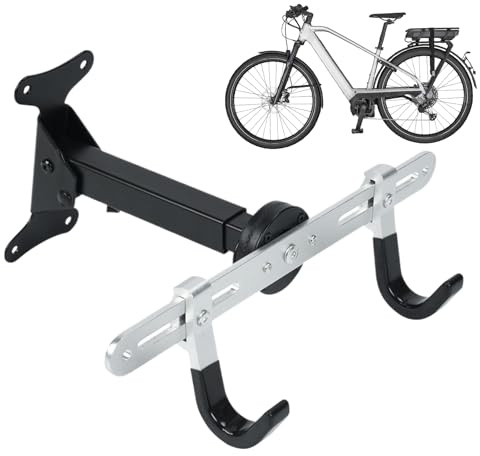 Mihauuke Support Vélo Mur,Fixation Murale Rack à Vélos Crochets | Porte-Vélo d'Organisation Réglable pour Rangement Atelier et Maison Gain de Place Affichage Intérieur