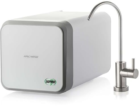 APEC Tankless Reverse Osmosis System, NSF 372 & 58 Certified 3 Stage Water Filtration Bottled Water Quality, High 1K GPD Faucet Flow, Efficient 2:1 Pure to Drain, Space Saving Design