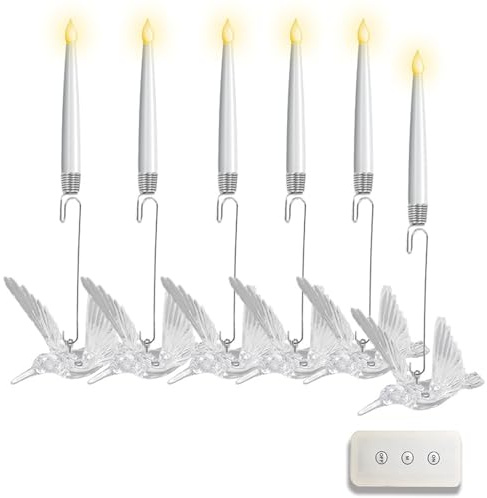 susiodeu Bougies LED pour Sapin de Noël avec télécommande, avec Crochet pour Boules, Boules de Cristal pour Sapin Noël, fête, tapez+4