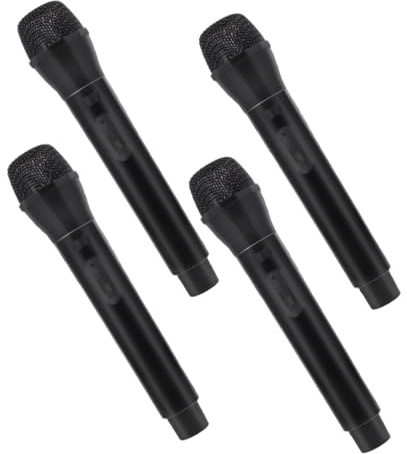 NOLITOY 4 Microfono per Microfono Simulato Realistico per Karaoke Giochi Ruolo e Feste Compleanno Nero Ergonomico Batterie