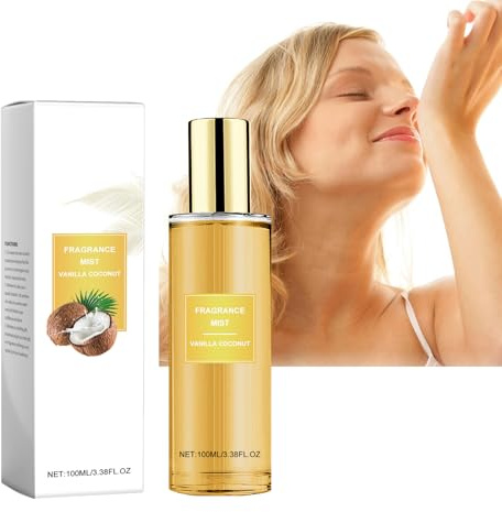 Vanilla Coconut Body Spray and Hair Mist, Nourishing Hydrating Shine Spray, long lasting Warm Sweet Scent, 100ml Portable Refreshing Mist, Lightweight Travel-Size Scent for Daily Use (1PCS)