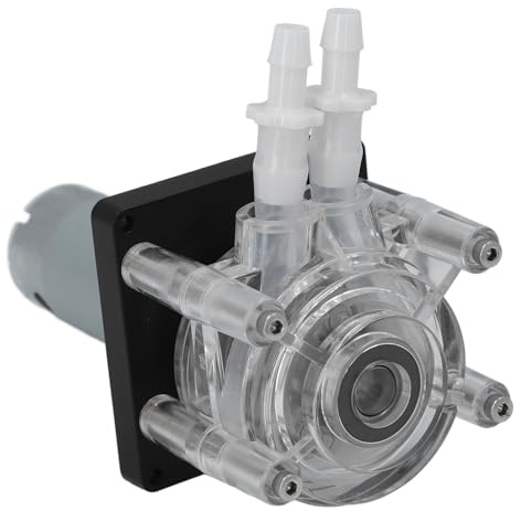 Hyuduo Motor de Bomba Peristáltica, Motor de Reducción de CC Totalmente Metálico con Ventilador de Refrigeración para Bombas de Jarabe, Máquinas de Llenado de Bebidas, Dosificadora de Alta Precisión