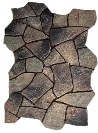 3D-Wandpaneele in Steinoptik Wandverkleidung aus Steinimitat für die Innen- und Außendekoration(Gray B,7PCS)