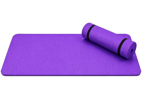 HH Home Hut Non-Slip Yoga Mat - Premium Gym Fitness Exercise Mat for Yoga, Pilates and Workout - Durable Foam Equipment Floor Mat with Carry Strap -