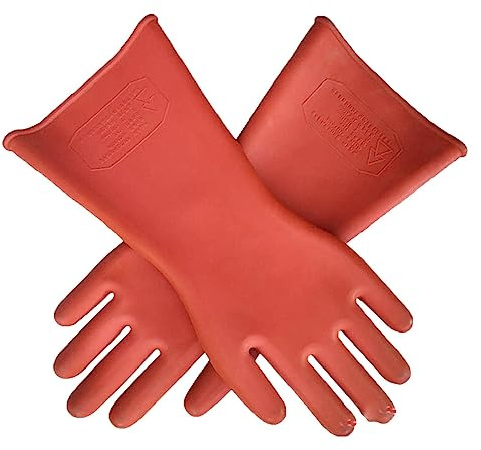 F Fityle 1 Paar Hochspannungs Isolierhandschuhe, Gummi Schutzhandschuhe für Elektriker - 5KV/ 12KV/ 25KV auswählbar - 5kv