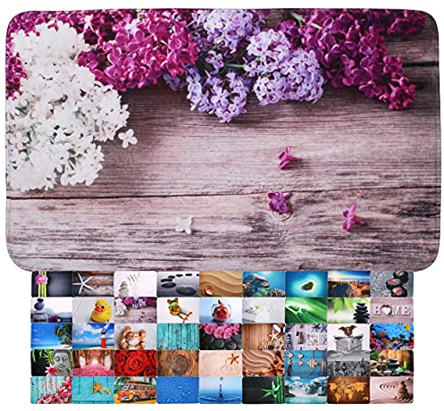 Sanilo Tapis de Salle de Bain, Grande sélection de Beaux Tapis de Douche, Absorbant, Antidérapant, Très Doux, Sèche Rapidement, Lavable (50 x 80 cm, Lilas)