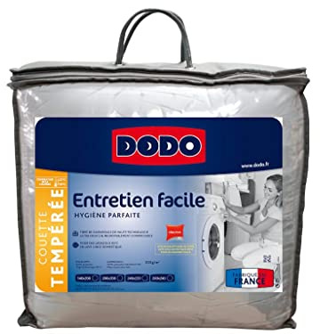 DODO - Couette Tempérée 220x240 cm - Convient 1-2 Personnes - Tissu 100% Polyester - Garnissage 100% Polyester Dacron 350g/m2 - Lavable en Machine à 95°C