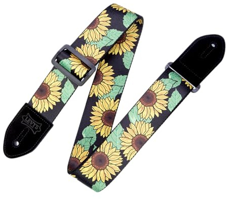 Levy's Leathers Suede Harmony Series Gitarrengurt | Breite 5 cm | Sunflower Sonnenblumenmotiv | (MP2-009)