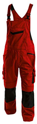 DASSY® Voltic Arbeitslatzhose mit Kniepolstertaschen - Größe 56 - ROT/SCHWARZ