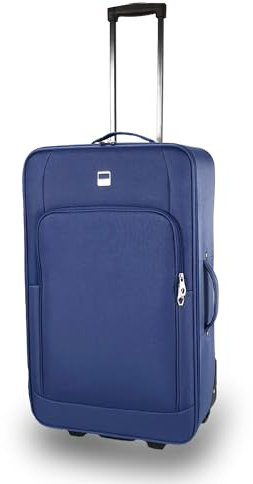 SIGN Stoffkoffer Trolley Reisekoffer Inline Rollen (Handgepäck-Mittel-Groß-Sehr Groß) (Blau, Großer Koffer (71cm))
