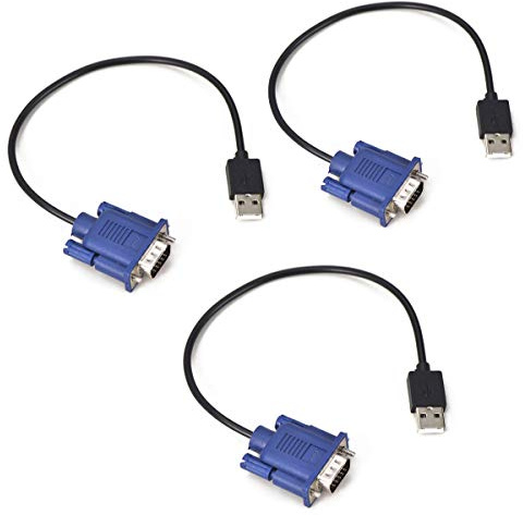 EVanlak USB-VGA Dummy Plug Headless Ghost Functionally Stable Dummy Plug Conductive Performancevga Headless RGB Display Emulator Operating System Boot and Load Resolutions up to 1080p@60Hz-3pack…