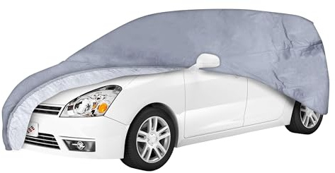 WALSER Premium Autoplane All Weather Premium, Autogarage wetterfest, Vollgarage wasserdicht, UV-Sonnenschutzplane, Autoabdeckung Größe 9 Größe 9: 4,7x1,8x1,7m (LxBxH)