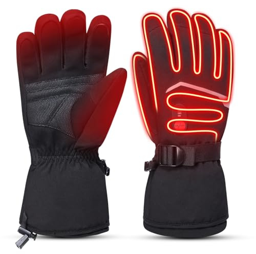 day wolf Beheizbare Handschuhe für Damen Herren 10-Stunden-Batterie Handwärmer Wasserdicht PD-Schnellladung Heizhandschuhe für Skifahren Snowboarden Outdoor-Winteraktivitäten