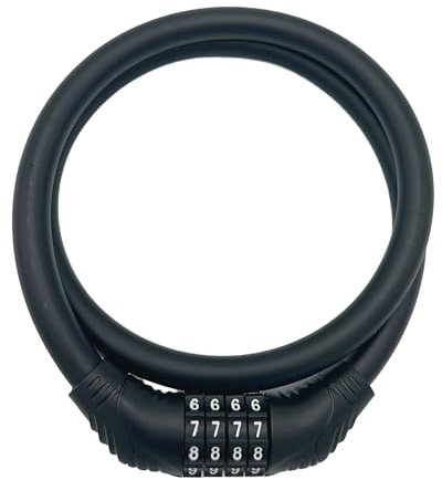 TIJAR Combination Bike Lock Cable, Heavy-Duty 4-Digit Resettable Code Lock | Anti-Theft Security with Alloy Core & Scratch-Proof Soft Plastic Cover | Water Proof Coating, Ideal for Bicycles & Gates