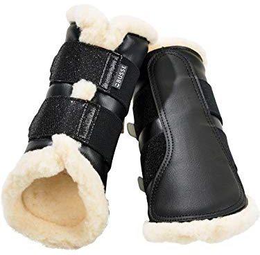 Busse Gamaschen ST. Georges Glitter weiß Dressurgamasche mit Kunstfell gepolstert