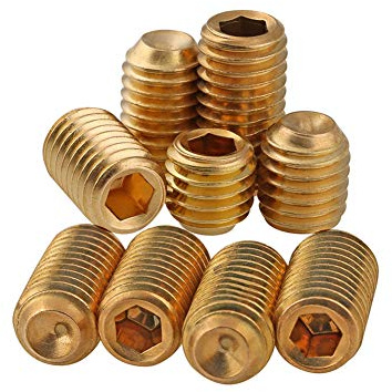 Dreneco Vis Sans Tête Hexagonale, Laiton Douille Hexagonale Vis-pointeau Vis à Six Pans Creux (M2*3mm,30 pcs)