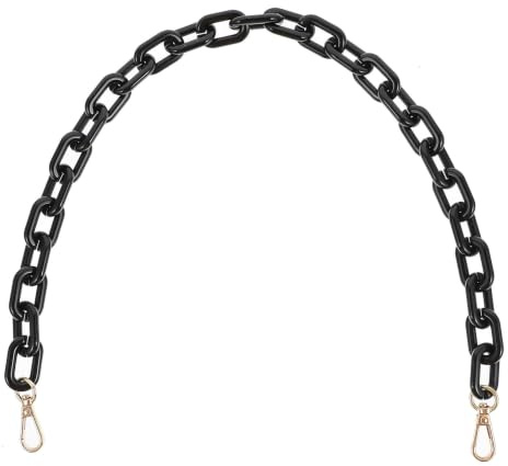 Amosfun 1 Stück Acryl Tasche Riemen Handtaschen Kette Taschenkette Abnehmbare Schulterriemen Umhängetasche Geldbörse Ersatz Kette für Damen Frauen Schwarz