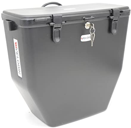Velobin® Abschließbare wasserdichte Fahrrad Gepäckträgertasche (Schwarz)