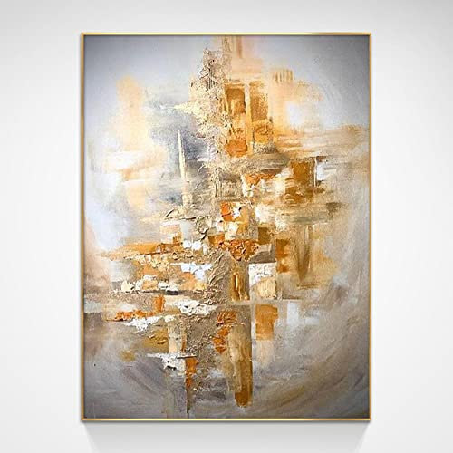 Ölbilder Auf Leinwand Handgemalt, Braun Textur Gitter Geometrie Minimalistisch Kubismus Abstrakte Moderne Rahmenlose Original Vvvnted Ölgemälde Auf Leinwand Für Familie Wand Wohnzimmer Esszimme