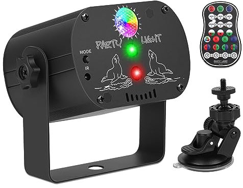Discolicht Partylicht LED RGB Effektstrahler, Sound aktiviert Kontrolle Bühnenlicht mit Fernbedienung und USB-Kabel Discokugel für Halloween-Partys Hochzeiten Weihnachten Kneipen Clubs