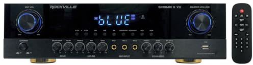 Rockville SINGMIX 5 V2 2000 W Bluetooth Pro/Karaoke/Home Verstärker Mixer Receiver