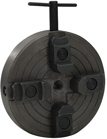 Homgoday Mandrin à bois à 4 mâchoires avec raccord M18 en acier noir 150 x 63 mm