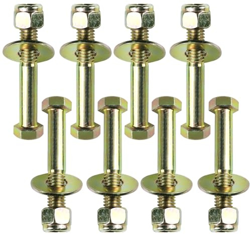 Metalsuberg 3/8 x 2-1/2 Hex Head Bolt by Color Galvanization with Ny lon Lock nut and Large Size Washer Assortment Kit,Alloy Steel,Grade 5.(8pcs Pack)