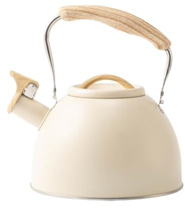 RUVOO Théières pour Cuisinière Bouilloire Sifflante Bouilloire INOX Cafetière Théière INOX Pichet À Eau Bouilloire INOX Bouilloire à Flûte Théière avec Sifflet