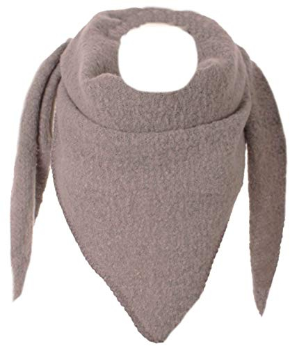 stylx Damen Schal XXL Dreieck mit Blumenmuster 3-Eck Schneeflocke Warm Weich Strickschal Karo Winterschal Herbstschal Wolleschal Frauen Deckenschal Halstuch Scarf Poncho Cape (UNI dunkelgrau)