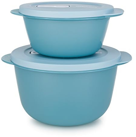 Tupperware MicroTup CrystalWave Behälter 800 ml + 1,8 L Türkis (inkl. 1x Lollitup)