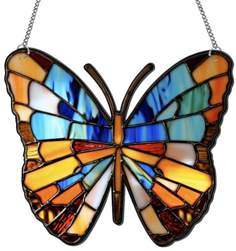 Papillon en acrylique à suspendre pour fenêtre, terrasse, mur, maison et jardin