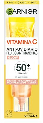 Garnier SkinActive Fluido Antimanchas Iluminador con Vitamin C SPF50+, 40ml