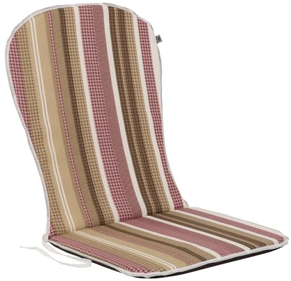 PATIO Stuhlauflage Niedriglehner 89 x 44 cm Gam Monoblock Auflage Stuhlkissen Streifen braun Wendekissen mit Schnüren