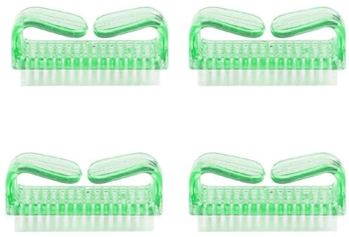 TRHDFW 4 Pcs Nail Scrubbing Brush, Plastic Handle Scrubbing Cleaning Brush Fingernail Brushes, Nail Manicure Dust Brush for DIY Home & Salon Use