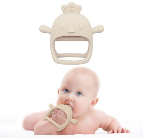 Beißring - Zahnungshilfe Beißspielzeug für Baby ab 0-12 Monate, Handschuh Beissring, Sensorisches Fäustling Beißspielzeug, Geschenke für Kleinkinder