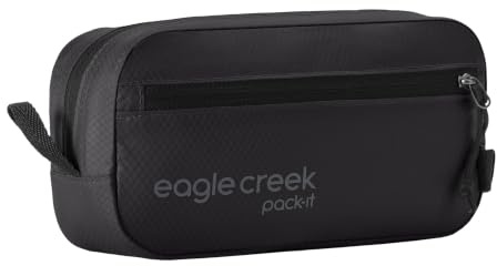 Eagle Creek Pack-It Isolate Quick Trip - Compact Travel Toiletry Bag for Optimizing Luggage Space - Lightweight - Water-Resistant - Easy-Grab Zipper - Sustainable Materials - X-Small - Black