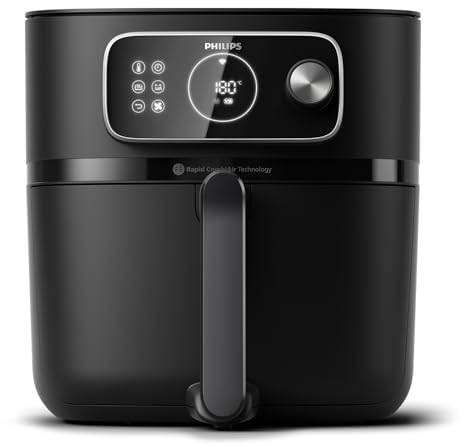 Philips Airfryer Combi 7000 Serie XXL - 8,3 l (2 kg), 22-in-1-Heißluftfritteuse, WiFi-Verbindung, 99% weniger Fettzugabe mit Rapid CombiAir, HomeID App, Schwarz (HD9876/90)