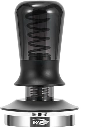 IKAPE 53mm Semi-Transparent Coffee Tamper for Espresso, Spring Calibrated with Threaded Premium Stainless Steel Base, Suitable for 54mm Breville Bottomless Portafilters(New Upgrade)
