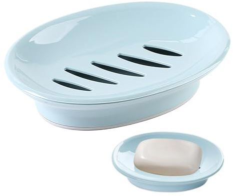 Contenitore portasapone - Portasapone con scarico per bagno, portasapone con piattino per l'acqua | Portasapone per lavello della cucina, elegante portasapone con scarico, mantiene il sapone asciutto,